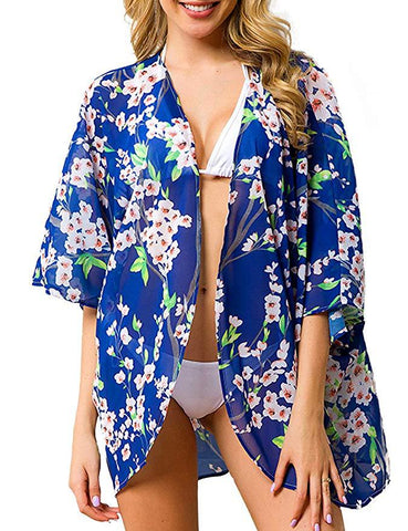 Women's Summer Printed Sleeve Large Chiffon Blouses