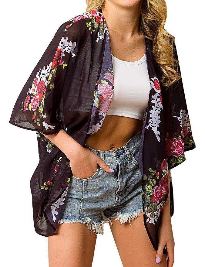 Women's Summer Printed Sleeve Large Chiffon Blouses