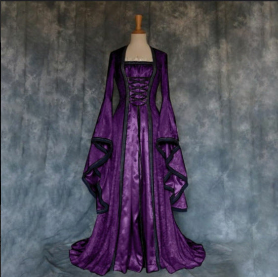 Durable Halloween Dress Medieval Artistic Retro Dresses