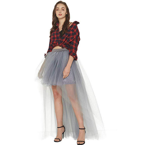 Sexy Dovetail Irregular Tulle Solid Color Skirts