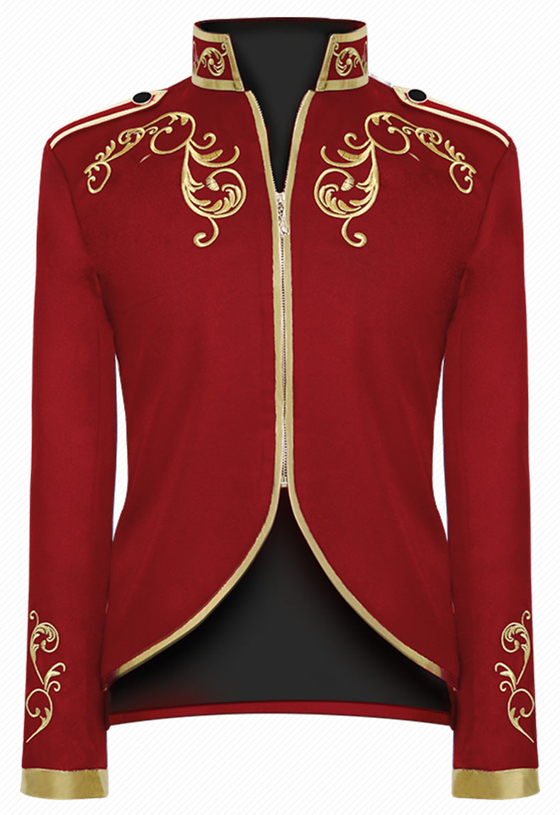 Men's Fashionable Court Prince Golden Embroidered Sports Costumes