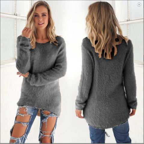 Women's Fashion Solid Color Long Sleeve Sweaters