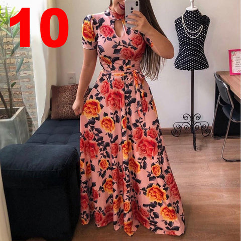 Sexy Fashion Digital Printing Style Large Dresses
