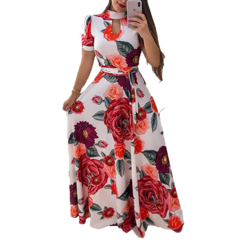 Sexy Fashion Digital Printing Style Large Dresses