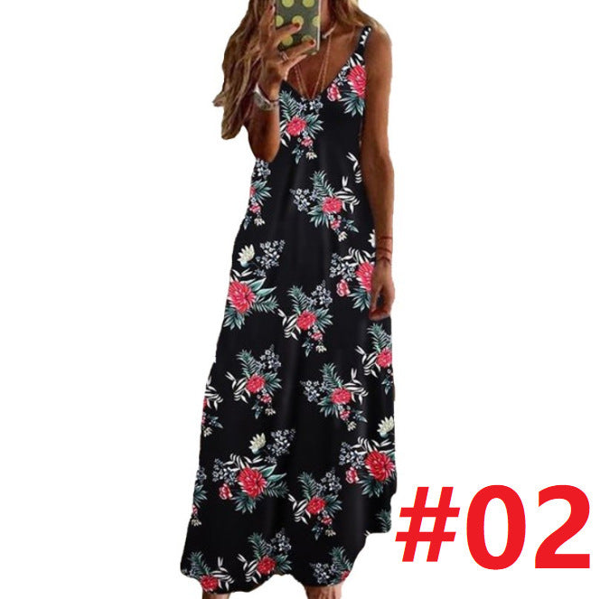 Women's Summer Slim-fit Slimming Long Flower Dresses