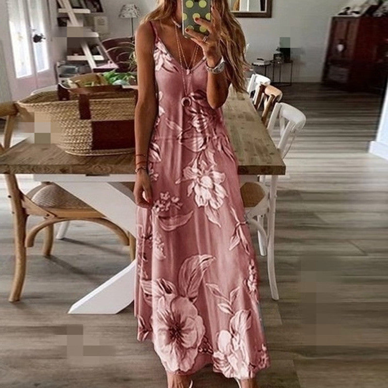 Women's Summer Slim-fit Slimming Long Flower Dresses