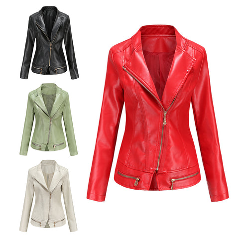 Women's Fashion Leather Thin Casual Hot Coats