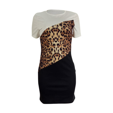Women's Casual Cool Leopard Print Contrast Color Dresses