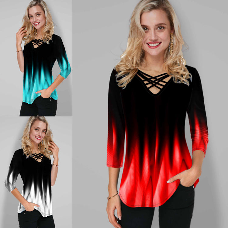Women's Casual Temperament Pullover Loose T-shirt Blouses