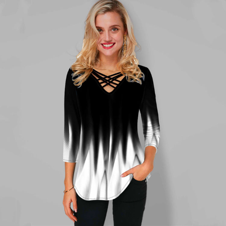 Women's Casual Temperament Pullover Loose T-shirt Blouses