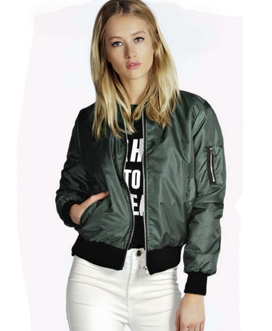 Women's Innovative Solid Color Fashion Zipper Jackets