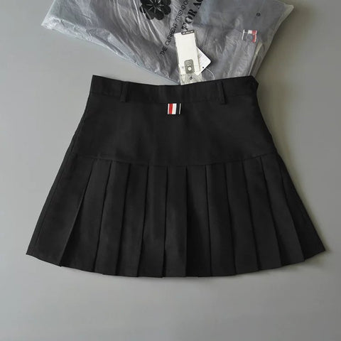 High Waist Preppy Style Quality Cotton Blend Skirts