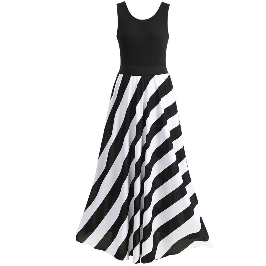 Women's Unique Dress Summer Mop Striped Dresses