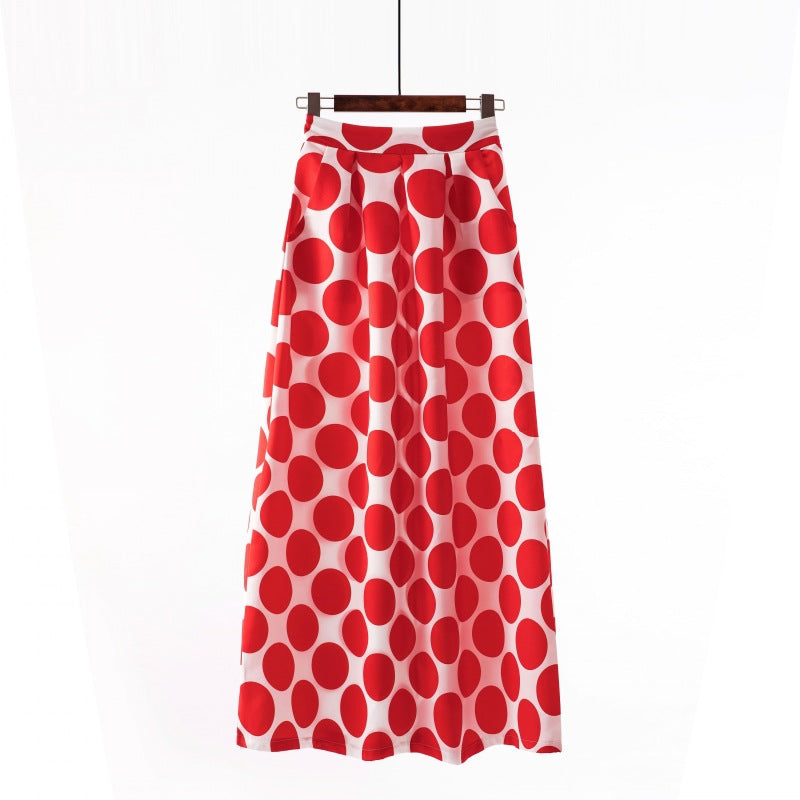 Women's Retro Dots Large Swing Dress Skirts