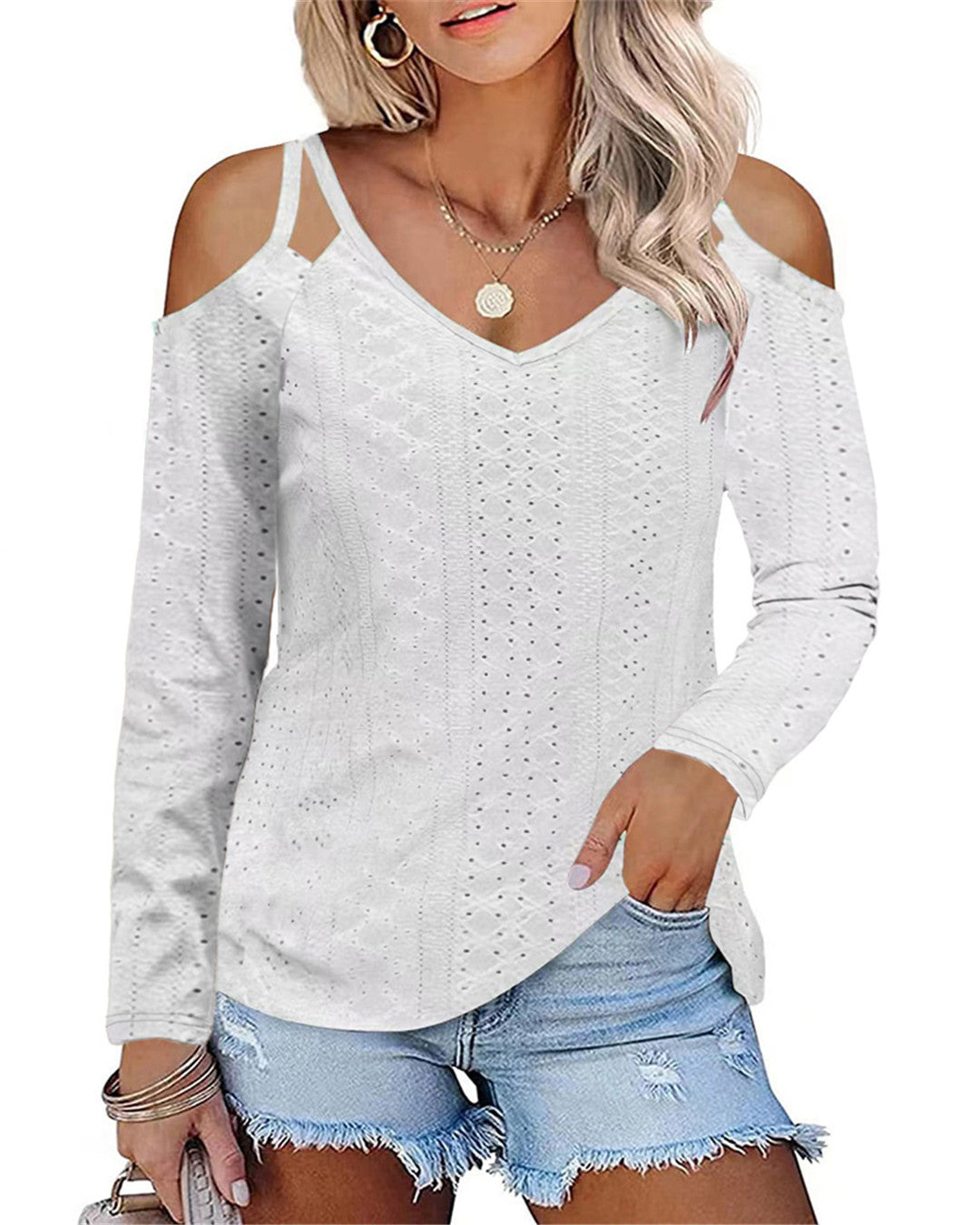 Fashion Solid Color And Strap T-shirt Blouses