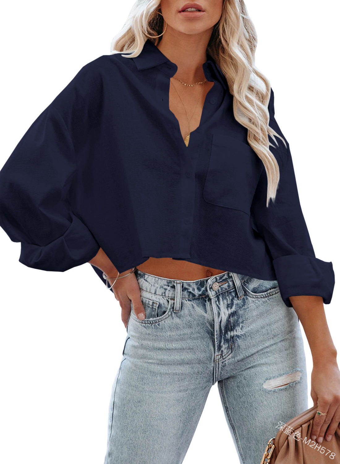 Women's Solid Color Long Sleeve Fashion Casual Single Blouses