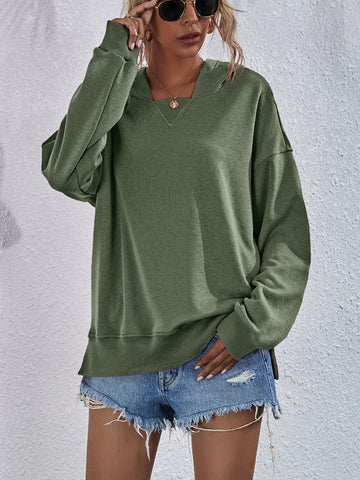 Women's Brushed Hoody Hooded Casual Loose Sweaters