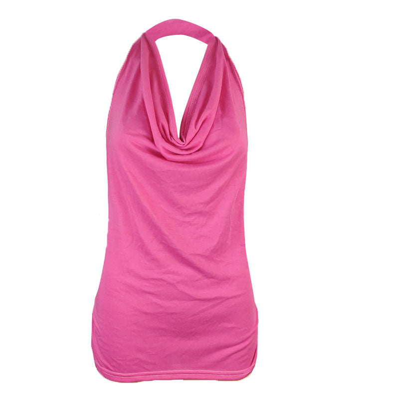 Women's Shirt Solid Color Pullover Sleeveless T-shirt Blouses