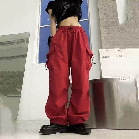 Pantalon drapé droit d'été décontracté rétro américain pour femmes
