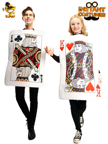Women's & Men's & Poker Couple Clothes Peach Heart Queen Costumes