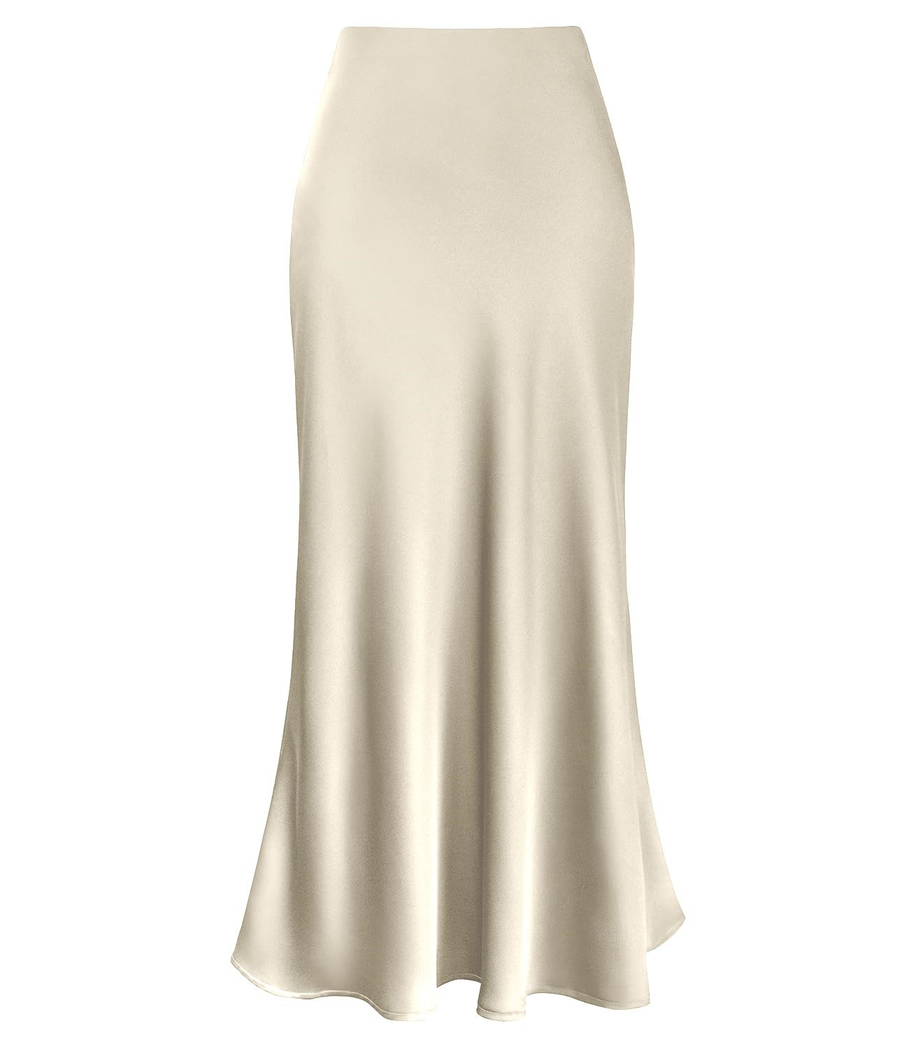 Women's Temperament Silky Texture Forged Surface Acetate Vertical High Waist Skirts