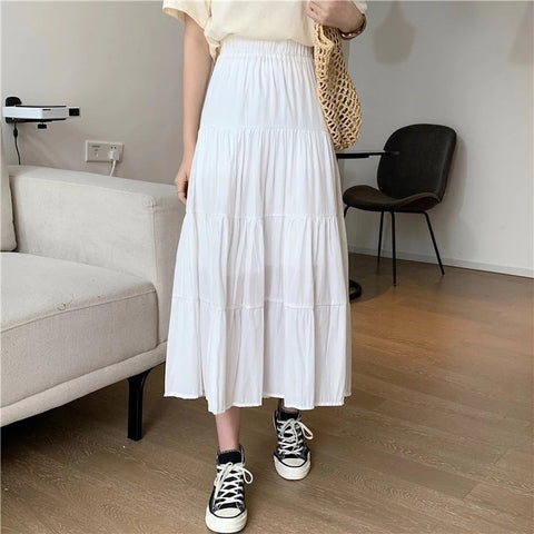 Summer Stitching Cotton And Linen Artistic Skirts