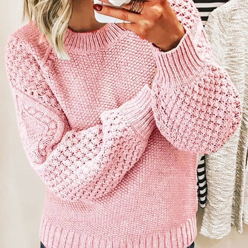 Women's Thick Warm Solid Color Outerwear Knitted Knitwear
