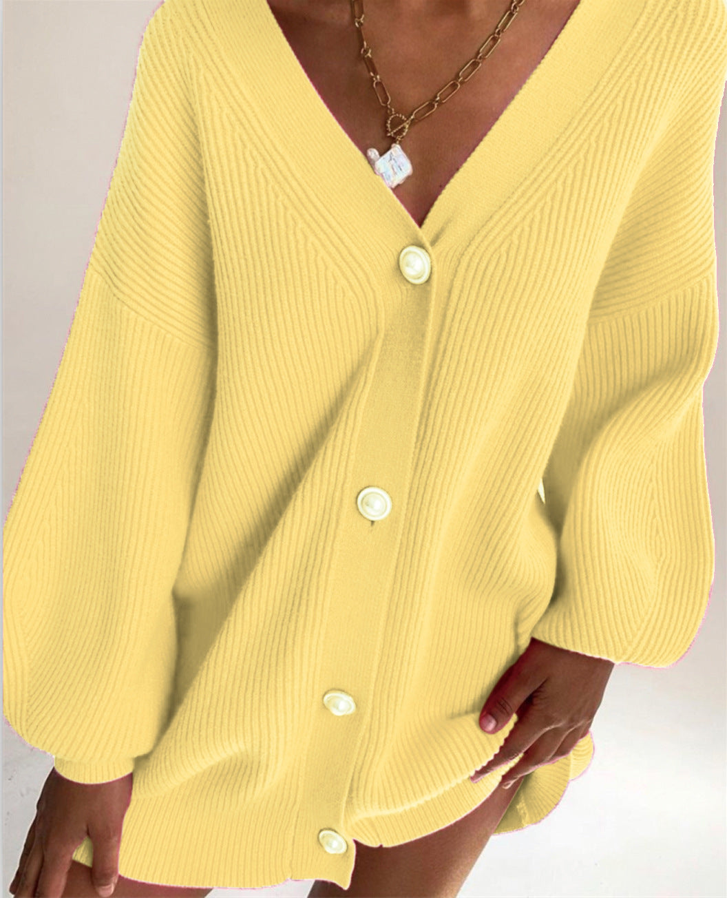 Women's Casual Loose-fitting Solid Color Long Sleeves Knitwear