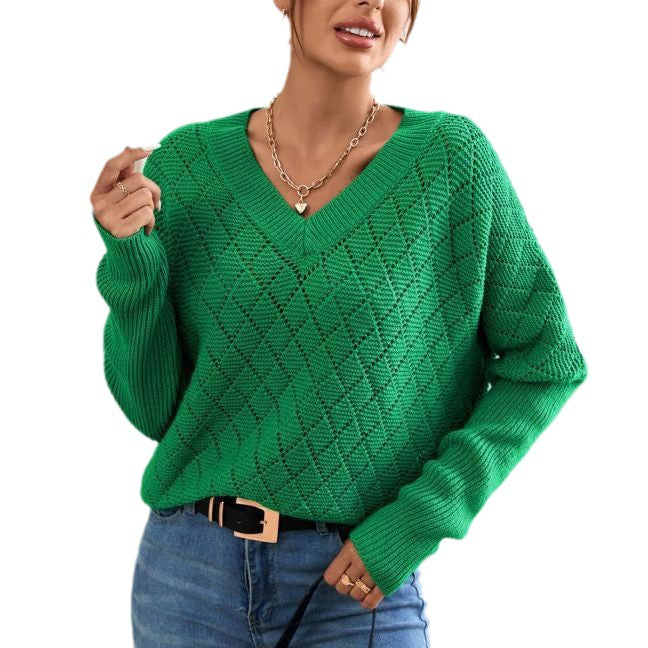Simple Pure Color Knitted Loose Casual Sweaters