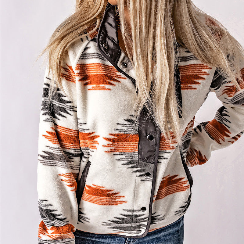 Single-breasted Female Autumn Warm Contrast Color Western Jackets