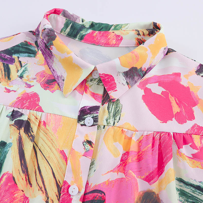 Women's Shirt Summer Lapel And Waist Tight Dresses