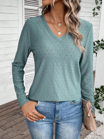 Women's Autumn Casual Solid Color And Long-sleeved Blouses