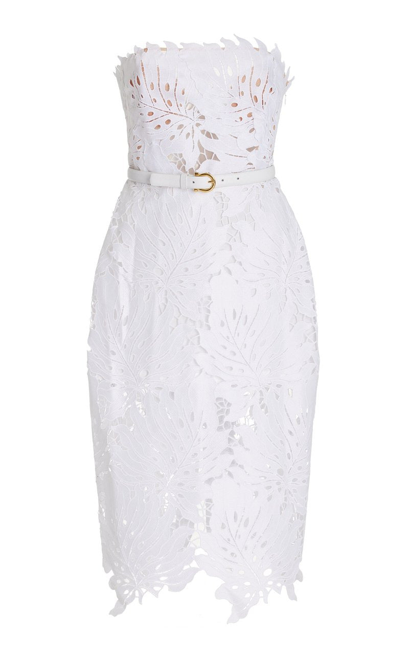 Women's Tube Lace White Big Flower Dress Dresses