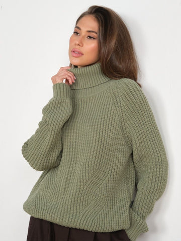 Pretty Knitted Loose Turtleneck Thick Lapel Sweaters