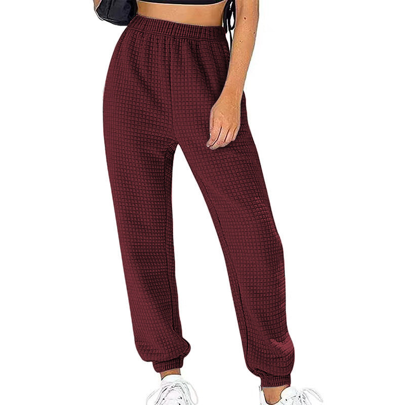 Women's Home Sports Waffle Casual Trousers Pants