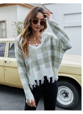 Women's New Unique Pullover Loose Fringed Knitwear