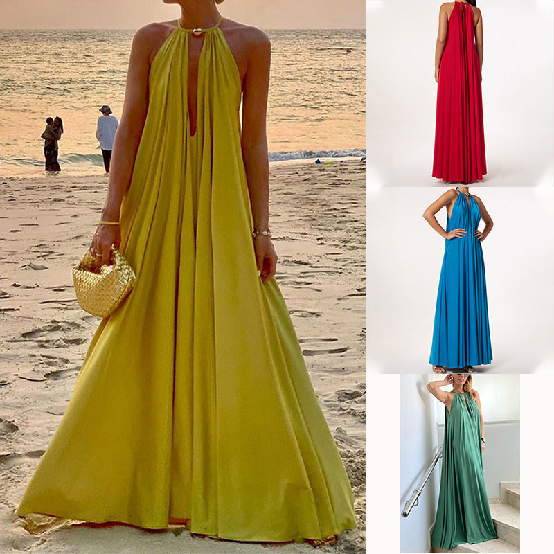 Women's Fashion Summer Elegant Halter Sleeveless Loose Dresses – Mettw