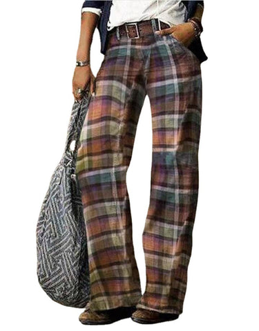 Women's Autumn Vintage Printed Sports Casual Trousers Pants