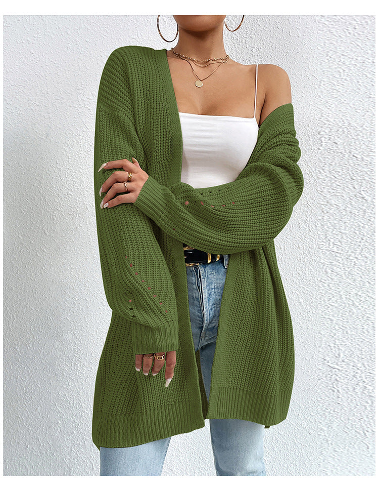 Stylish Attractive Loose Mid-length Solid Color Sweaters