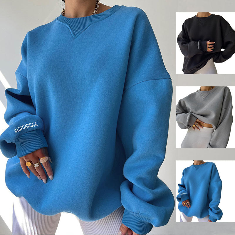 Women's Loose Hoodie Leisure Commute Thread Collar Sweaters