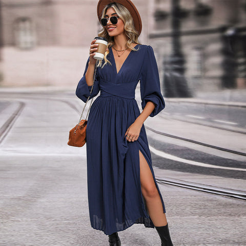 Women's Autumn Long Sleeve Mid-length Commuter Dress Dresses