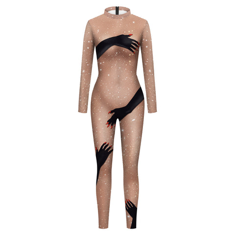 Women's Sexy Stage Performance Tights Digital Printing Jumpsuits