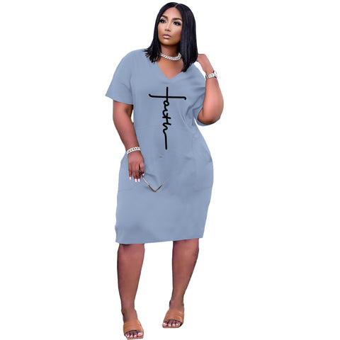 Women's Sexy Loose Letter Printed Casual Dress Dresses
