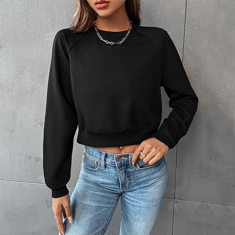 Women's Long Sleeve Round Neck Solid Color Sweaters