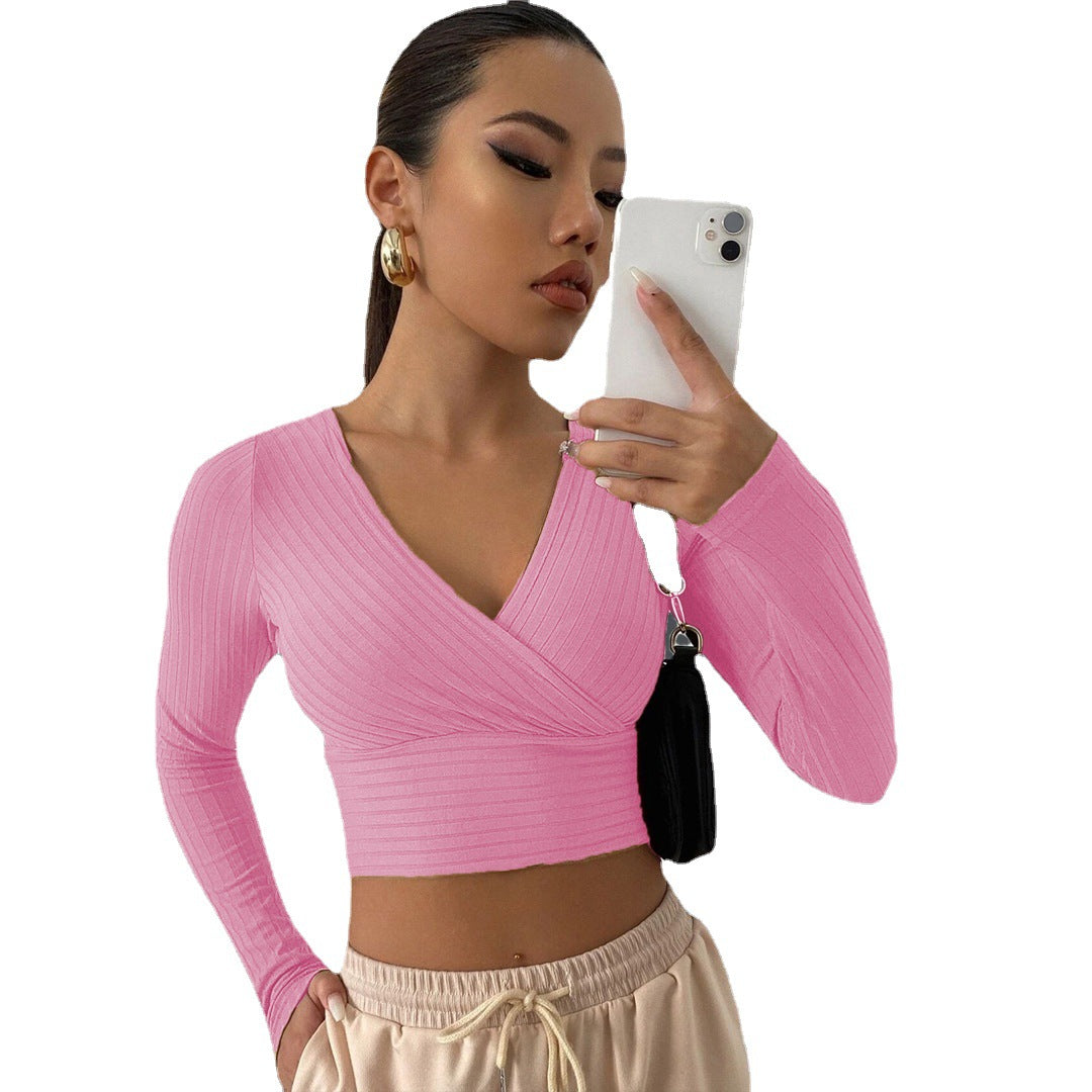 Women's Color Sexy Commute Slim-fit Upper Long Sleeves Blouses