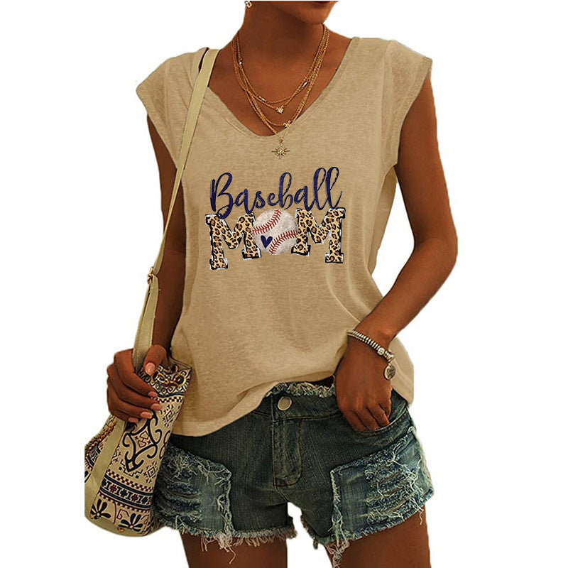 Women's Printed Cover Sleeve Loose-fitting T-shirt Blouses