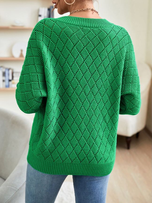 Simple Pure Color Knitted Loose Casual Sweaters