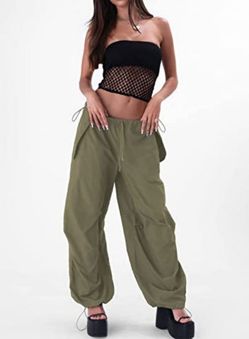 Pantalon de sport ample et décontracté pour femmes, avec cordon de serrage, taille élastique