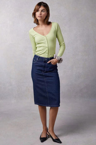 Women's Thread Knitted Front Button Long Sleeve Knitwear