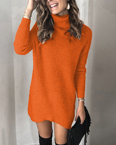 Autumn Fashion Two Lapel Pullover Dress Knitwear